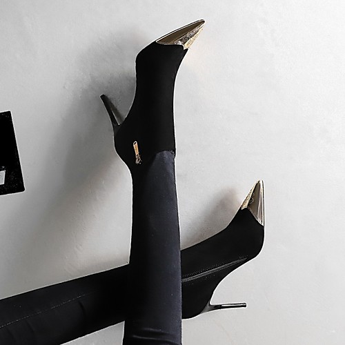 

Women's Boots Stiletto Heel Pointed Toe Daily PU Synthetics Black