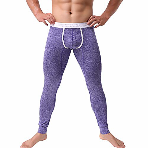 

men's tight leggings thermal warm fitting bottompants pants active bottom trousers(purple,xl)