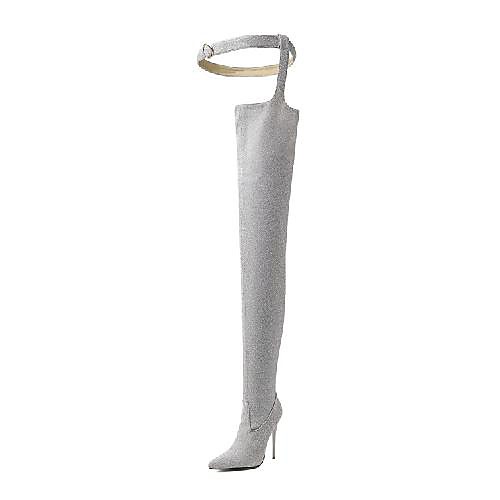 

Women's Boots Stiletto Heel Pointed Toe Daily PU Synthetics Black Gold Silver