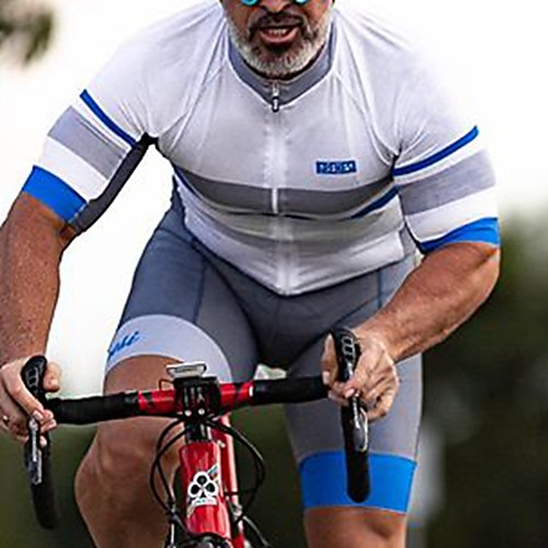 

Women's Men's Short Sleeve Cycling Jersey with Shorts Triathlon Tri Suit White Bike Breathable Quick Dry Sports Mountain Bike MTB Road Bike Cycling Clothing Apparel / Stretchy / Athletic