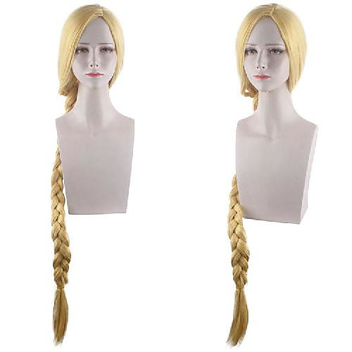 

Cosplay Costume Wig Rapunzel Curly Asymmetrical Wig Long Brown Synthetic Hair Women's Anime Cosplay Creative Blonde