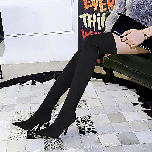 

Women's Boots Stiletto Heel Pointed Toe Daily PU Synthetics Black