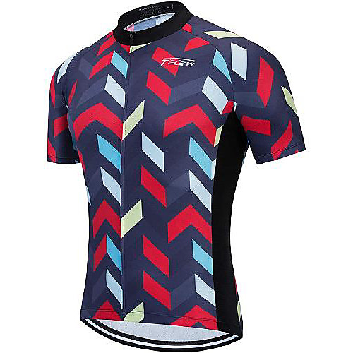 

21Grams Men's Short Sleeve Cycling Jersey Dark Navy Cartoon Bike Jersey Mountain Bike MTB Road Bike Cycling Breathable Quick Dry Sports Clothing Apparel / Athletic