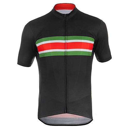 

21Grams Men's Short Sleeve Cycling Jersey Black Stripes Bike Jersey Mountain Bike MTB Road Bike Cycling Breathable Sports Clothing Apparel / Athletic