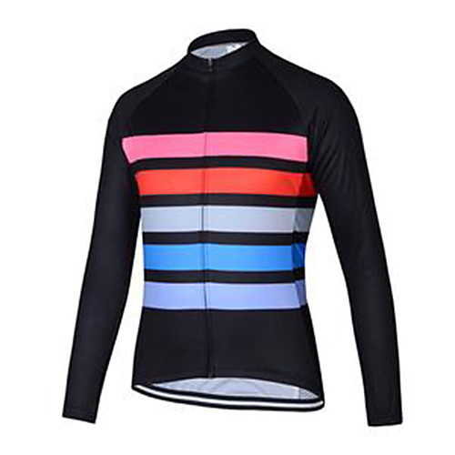 

21Grams Men's Long Sleeve Cycling Jersey Black Stripes Bike Jersey Mountain Bike MTB Road Bike Cycling Breathable Sports Clothing Apparel / Athletic
