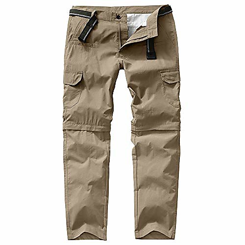 

mens quick dry convertible hiking zip off to shorts sun protection outdoor pants,6106,khaki,29