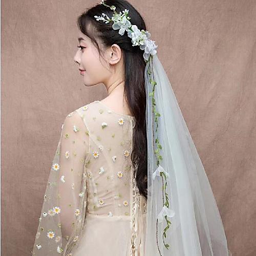 

One-tier Artistic Style / Sweet Wedding Veil Shoulder Veils with Solid Tulle