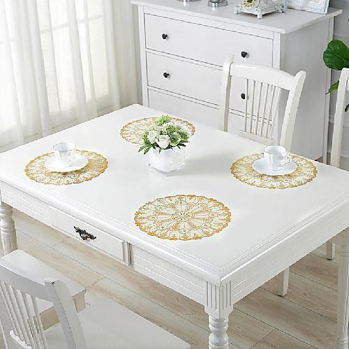 

placemats set of 4, heat-resistant woven vinyl placemat, non-slip washable pvc table mat, easy to clean premium plastic round table mats for dining table, kitchen table