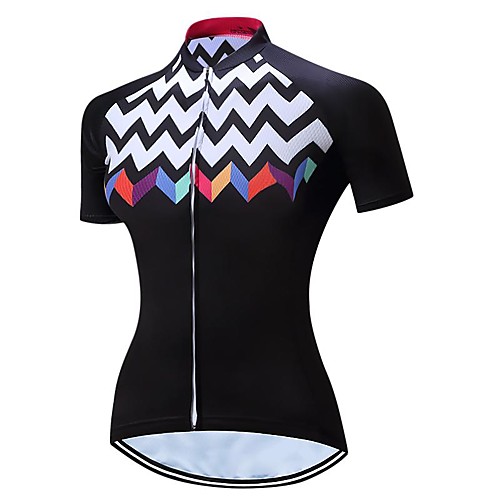 

21Grams Women's Short Sleeve Cycling Jersey Black Bike Jersey Mountain Bike MTB Road Bike Cycling Breathable Sports Clothing Apparel / Athletic