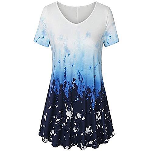 

ladies loose asymmetrical curved skirt tops blouse round neck casual loose dress (3xl, z4-white)