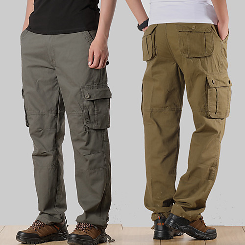 

Men's Hiking Cargo Pants Solid Color Outdoor Breathable Anti-tear Multi-Pockets Cotton Bottoms Navy ArmyGreen Army Yellow Grass Green Black Hunting Fishing Climbing 29 30 31 32 33