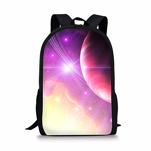 

Unisex Polyester School Bag Rucksack Commuter Backpack Large Capacity Zipper 3D Print Floral Print School Daily Backpack Blue Purple Yellow Blushing Pink Sky Blue