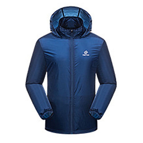 

Men's Hiking Skin Jacket Hiking Windbreaker Outdoor Solid Color Packable Lightweight UV Sun Protection Windproof Outerwear Jacket Top Nylon Fishing Climbing Running White Black Yellow Red Light Green