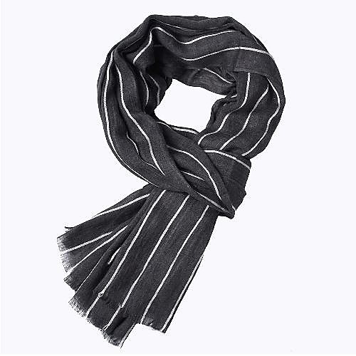 

Men's Tassel Rectangle Scarf - Striped Multifunctional