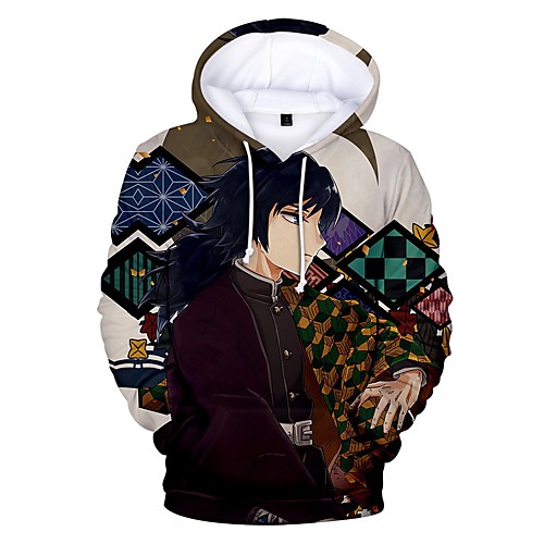 

Inspired by Demon Slayer Tomioka Giyuu Cosplay Costume Hoodie Polyester / Cotton Blend 3D Printing Hoodie For Women's / Men's