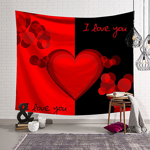 

Valentine's Day Wall Tapestry Art Decor Blanket Curtain Hanging Home Bedroom Living Room Decoration Love Heart