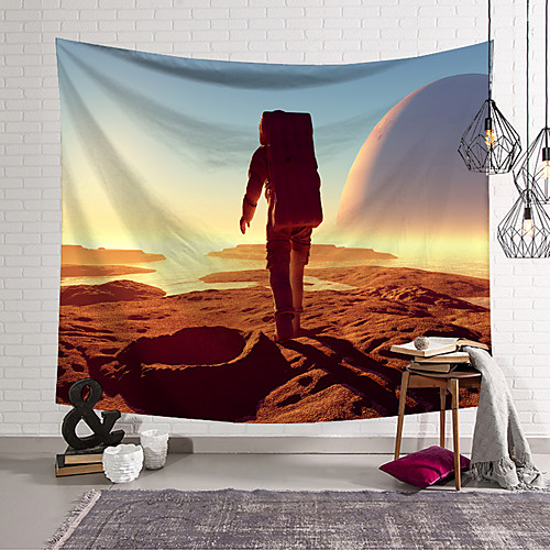 

wall tapestry art decor blanket curtain hanging home bedroom living room decoration planet astronaut space polyester