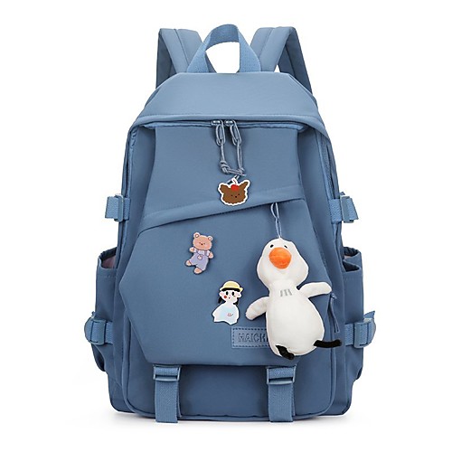 

Women's Unisex Oxford Cloth School Bag Rucksack Commuter Backpack Large Capacity Waterproof Buttons Cartoon Solid Color Sports & Outdoor Daily Backpack White Black Blue Purple Red