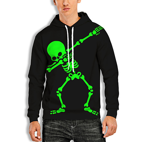 

Men's Pullover Hoodie Sweatshirt Graphic 3D Skull Print Daily 3D Print 3D Print Casual Hoodies Sweatshirts Green