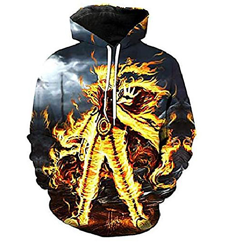 

men naruto 3d print pullover hoodie sweatshirt with kangaroo pocket