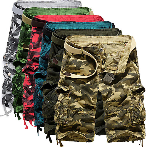 

Men's Hiking Cargo Shorts Camo Summer Outdoor 10 Loose Multi-Pockets Breathable Anti-tear Cotton Shorts Red Army Green Grey Khaki Green Hunting Fishing Climbing 29 30 31 32 34