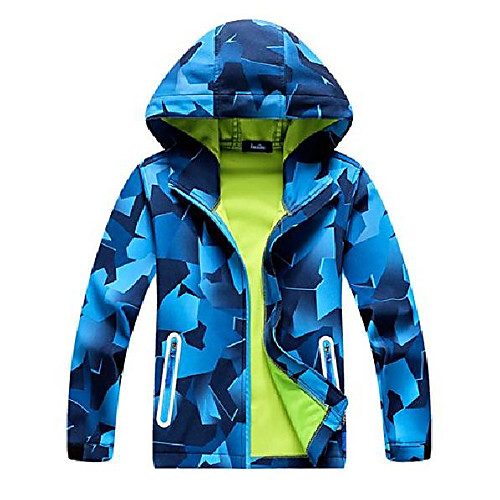 

Women's Men's Hoodie Jacket Hiking Softshell Jacket Hiking Windbreaker Outdoor Waterproof Lightweight Windproof Breathable Jacket Top Fishing Climbing Camping / Hiking / Caving car Black-green