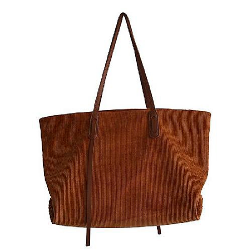 

Women's Bags PU Leather Velvet Tote Top Handle Bag Zipper Daily Outdoor Handbags Baguette Bag Black Dark Coffee Brown