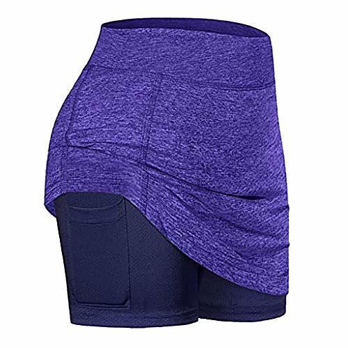 

women's active performance skort with inner shorts, lightweight skirt for running tennis golf workout sports