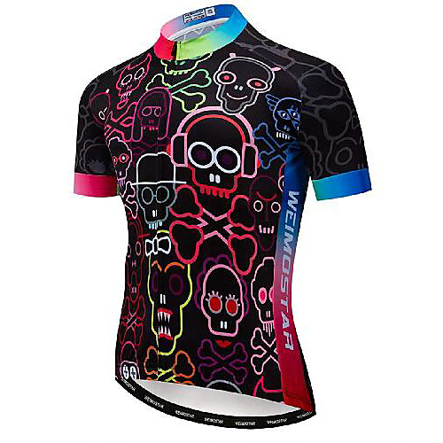 

21Grams Men's Short Sleeve Cycling Jersey Black Bike Jersey Top Mountain Bike MTB Road Bike Cycling UV Resistant Quick Dry Sports Clothing Apparel / Athletic