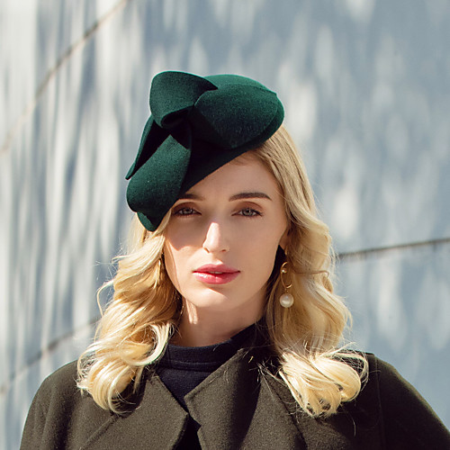 

Headwear Elegant Wool Hats with Solid 1pc Party / Evening / Daily Wear Headpiece