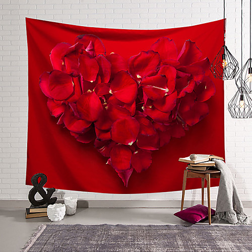 

Valentine's Day Wall Tapestry Art Decor Blanket Curtain Hanging Home Bedroom Living Room Decoration Heart Rose