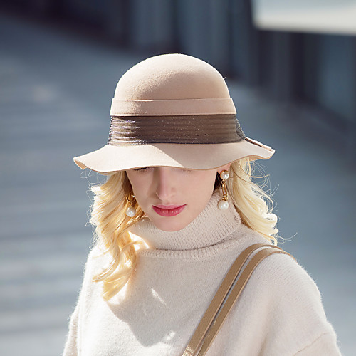 

Headwear Casual / Daily 100% Wool Hats with Lace 1pc Casual / Daily Wear Headpiece