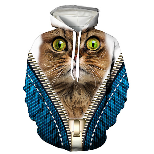 

Men's Pullover Hoodie Sweatshirt Animal Patterned Graphic 3D Print Daily 3D Print 3D Print Casual Hoodies Sweatshirts Blue