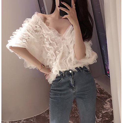 

Short Sleeve Capes Tulle Wedding Women's Wrap With Tassel