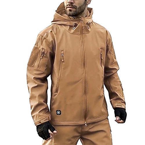 

Men's Hoodie Jacket Hiking Softshell Jacket Hiking Windbreaker Outdoor Lightweight Windproof Breathable Quick Dry Jacket Top Fishing Climbing Camping / Hiking / Caving ArmyGreen Black khaki