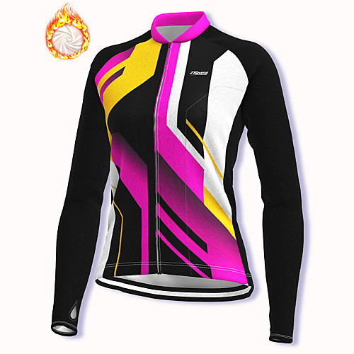 

21Grams Women's Long Sleeve Cycling Jacket Winter Fleece Spandex Fuchsia Bike Jacket Mountain Bike MTB Road Bike Cycling Fleece Lining Warm Sports Clothing Apparel / Stretchy / Athleisure