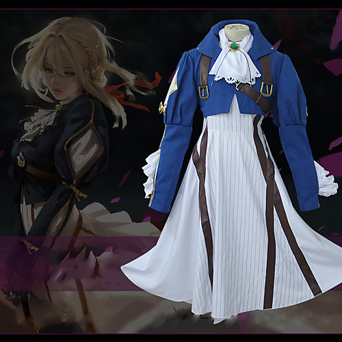 

Inspired by Violet Evergarden Violet Evergarden Cookie Anime Anime Cosplay Costumes Japanese Cosplay Suits Anime Long Sleeve Cravat Coat Dress For Unisex / Gloves