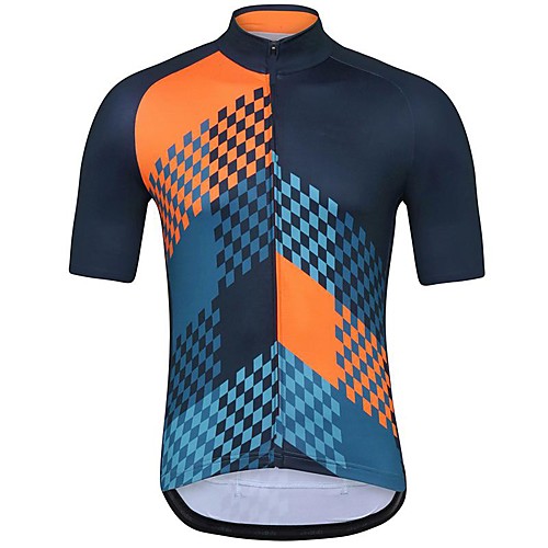 

21Grams Men's Short Sleeve Cycling Jersey Dark Navy Bike Jersey Mountain Bike MTB Road Bike Cycling Breathable Sports Clothing Apparel / Athletic