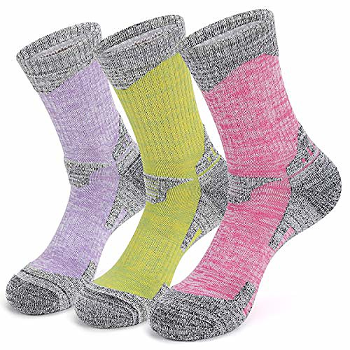

3 pairs women walking hiking socks,anti blister, terry cushion,breathable,warm,moisture wicking,arch support for outdoor sports trekking cycling camping golf gym