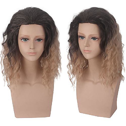 

Cosplay Costume Wig Aquaman Curly Asymmetrical Wig Medium Length Black / Gold Synthetic Hair Women's Anime Cosplay Creative Black / Blonde