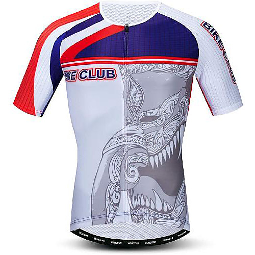 

21Grams Men's Short Sleeve Cycling Jersey White Bike Jersey Mountain Bike MTB Road Bike Cycling Breathable Quick Dry Sports Clothing Apparel / Athletic