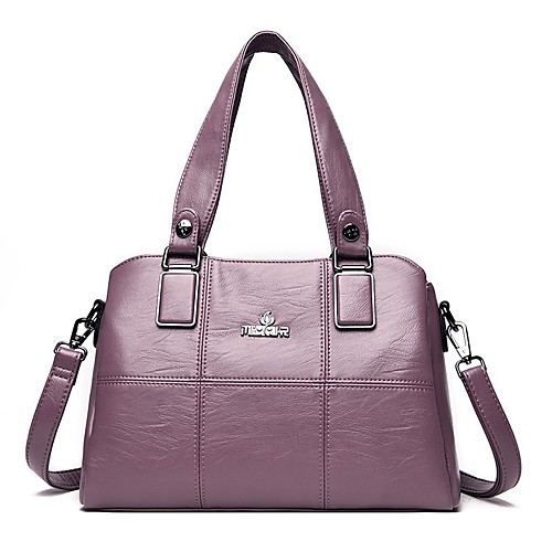 

Women's Bags PU Leather Leather Satchel Top Handle Bag Zipper Daily Outdoor Handbags Baguette Bag Wine Black Blue Purple