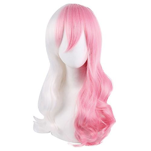 

Cosplay Wig Monome Dangan Ronpa Curly With Bangs Wig Long Pink Synthetic Hair 28 inch Women's Anime Cosplay Exquisite Pink