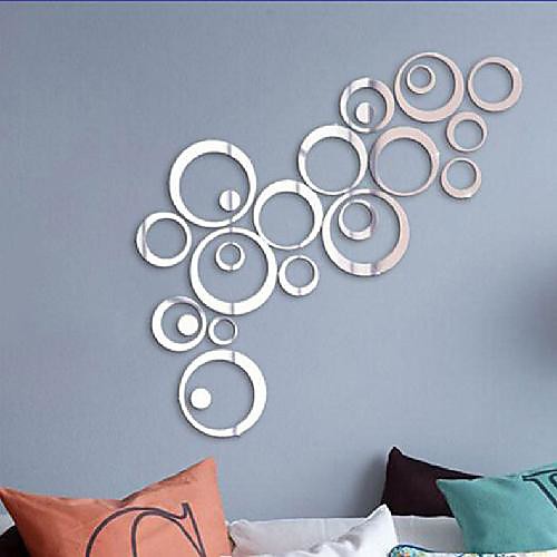 

creative circle dot diy combination acrylic mirror wall sticker tv living room background wall decoration mural