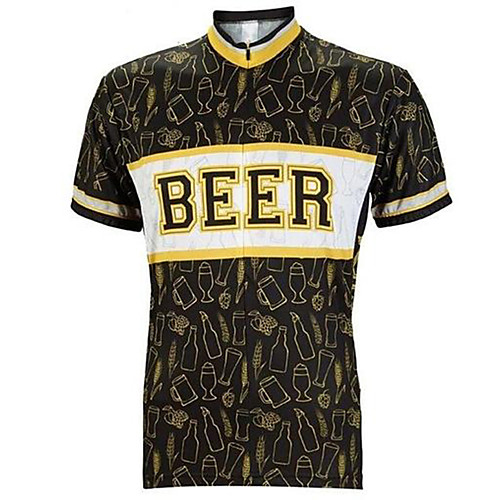 

21Grams Men's Short Sleeve Cycling Jersey Black Bike Jersey Mountain Bike MTB Road Bike Cycling Breathable Sports Clothing Apparel / Athletic