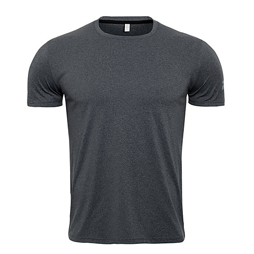 

Men's Hiking Tee shirt Short Sleeve Crew Neck Tee Tshirt Outdoor Breathable Quick Dry Soft High Elasticity Summer Elastane Polyester Solid Color Purple Grey Fishing Climbing Beach