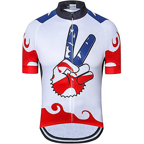 

21Grams Men's Short Sleeve Cycling Jersey White Bike Jersey Mountain Bike MTB Road Bike Cycling Breathable Quick Dry Sports Clothing Apparel / Athletic