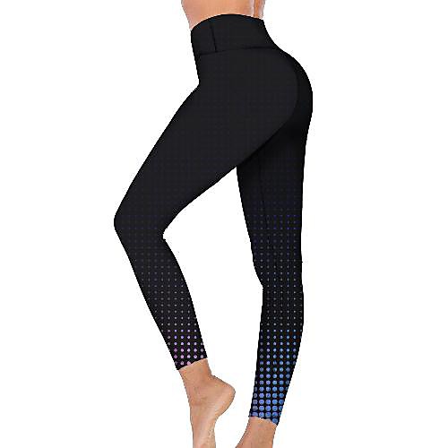 

21Grams Women's High Waist Yoga Pants Cropped Leggings Tummy Control Butt Lift Breathable Black Fitness Gym Workout Running Winter Sports Activewear High Elasticity