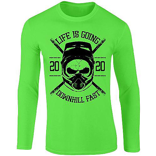 

21Grams Men's Long Sleeve Downhill Jersey Yellow Red Blue Bike Jersey Mountain Bike MTB Road Bike Cycling UV Resistant Quick Dry Sports Clothing Apparel / Athletic