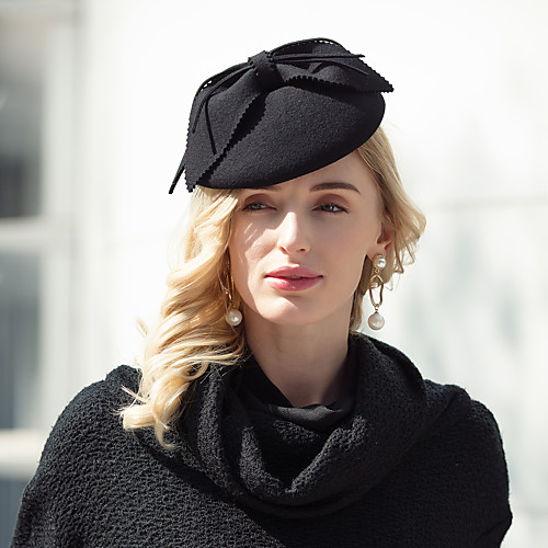 

Headwear Casual / Daily 100% Wool Hats with Bowknot 1pc Casual / Daily Wear Headpiece